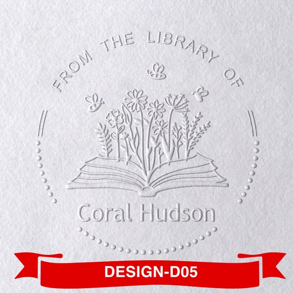 Custom Book Embosser or Stamp,Personalized From the Library of Book Embosser, Your Name On A Stamp