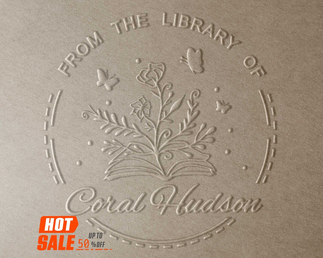 Personalized From the Library of Book Embosser Custom Stamp Etsy
