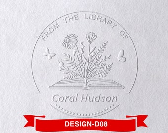 Personalized Book Embosser - From The Library Of Book Stamp - Library Stamp - Ex Libris Stamp - Custom Stamp - Book Lover Gift