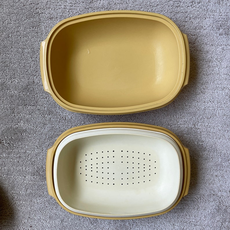 Vintage Tupperware Vegetable Steamer Harvest Gold Etsy