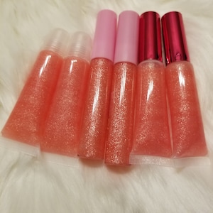 Pink Glitter Strawberry Scented Lip Gloss - Moisturizing, Shiny, Full of Glitter!