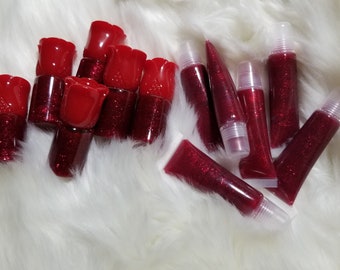 Cherry Scented Red Glitter w/tint Lip Gloss - 10ml - Moisturizing, Shiny!