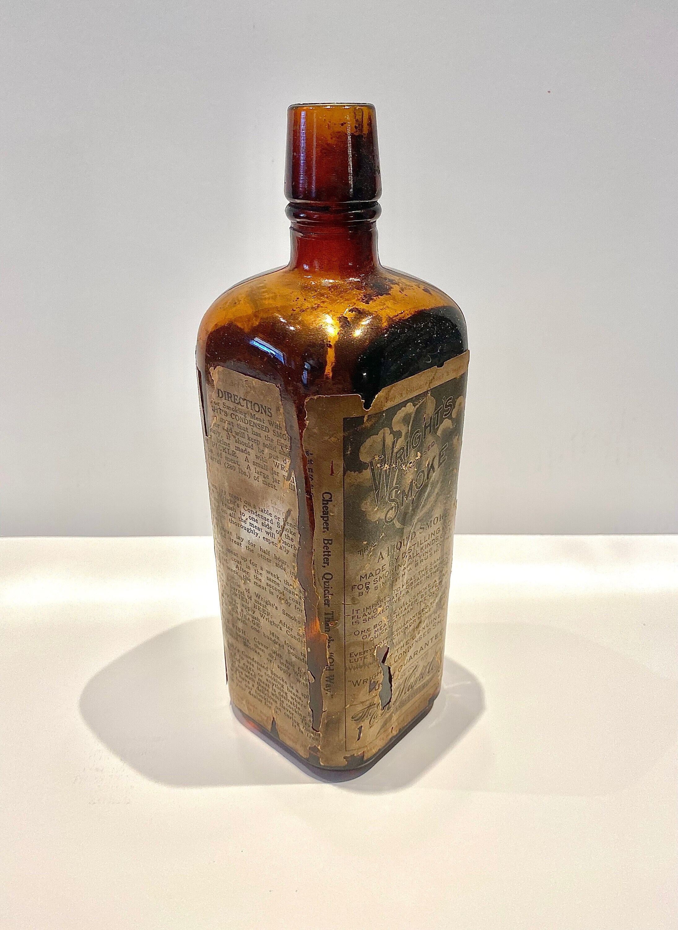 Antique Wrights Condensed Smoke Vintage Bottle & Authentic Label Etsy