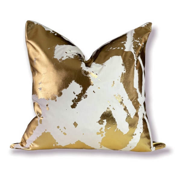 Gold White Pillow Etsy
