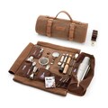 Portable Bartender Kit: 17-Piece Travel Bar Set, Waxed Canvas Roll | Cocktail Shaker Set | Bartender Gifts