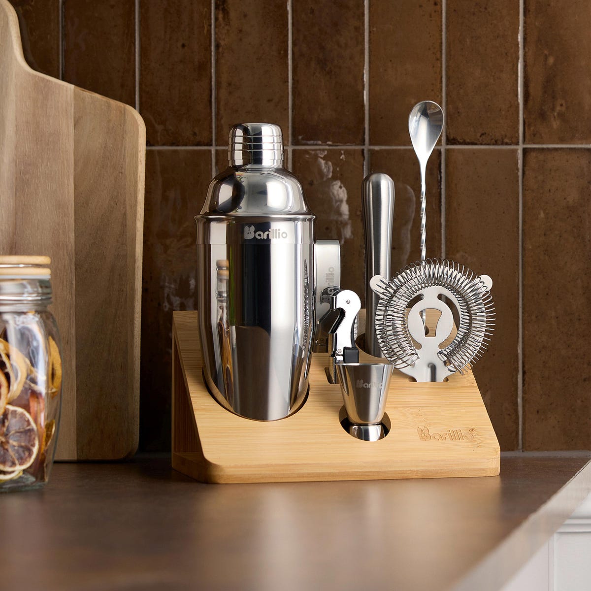 Ultimate Bartender Kit With Stand | Silver