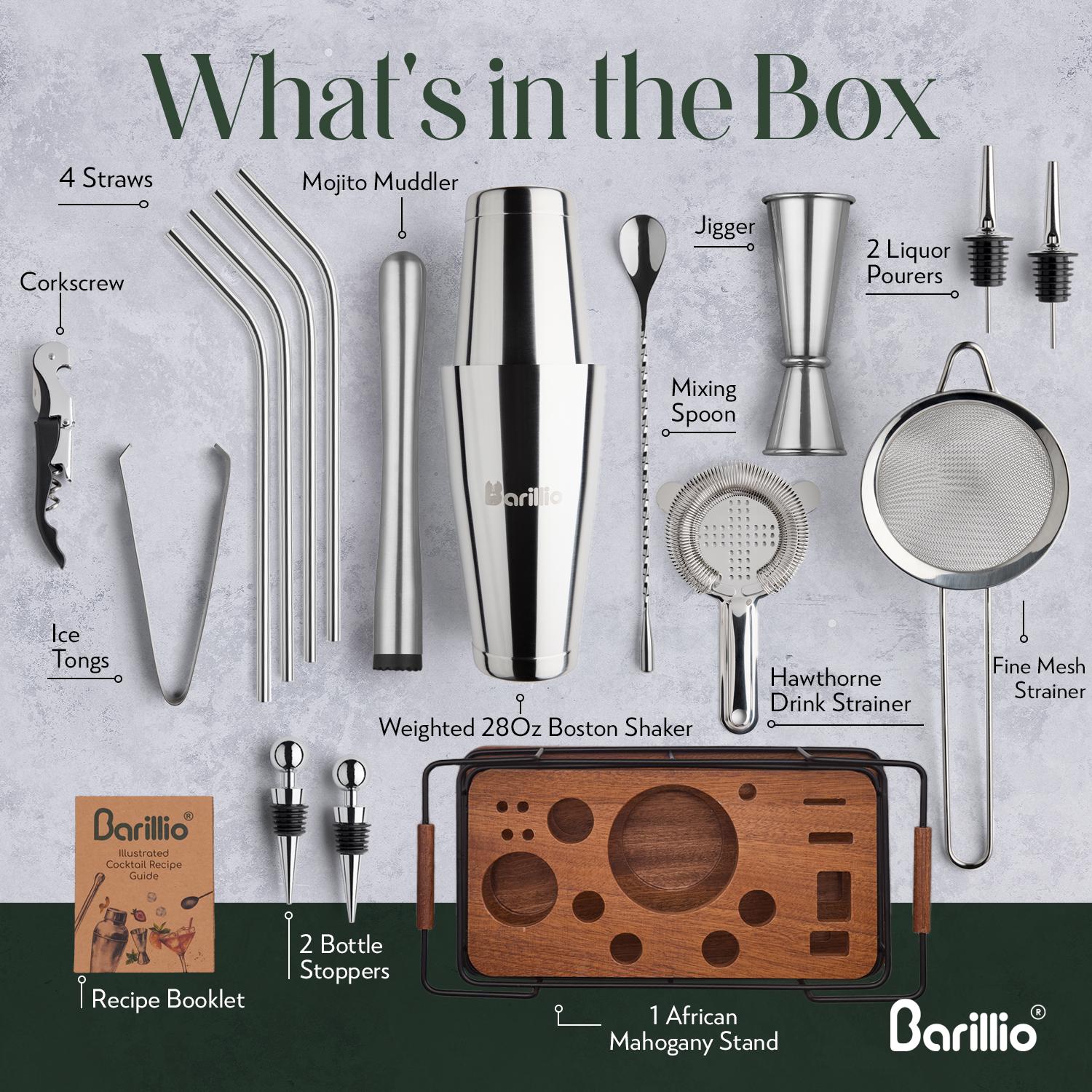 Bartender Kit – 18-piece Stainless-steel Cocktail Shaker Set With ...