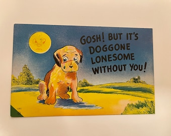 Dog Vintage Postcard