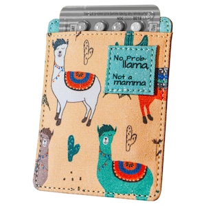 Birth Control Sleeve Pill Case for Contraceptive Pills Medication Pouch Holder - Fits up to 4x3; (and 2x4) Packets Holder - Cute, Llama