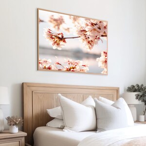 Cherry Blossom Print Pink Wall Art Boho Wall Art Boho Printable Wall Art Boho Home Decor Living Room Wall Art Botanical Print Cottagecore