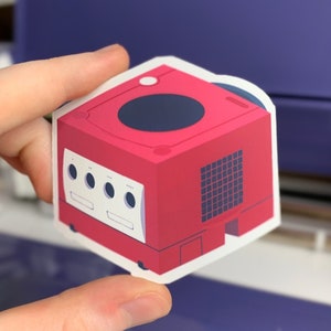 Nintendo Inspired GameCube Console Sticker, Laptop Sticker, Indoor Use Only