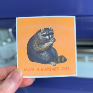 Sticker raton laveur poubelle, Sticker pour ordinateur portable, usage intérieur uniquement