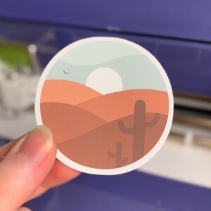 Sticker Chill Desert Cactus, laptopsticker, alleen voor gebruik binnenshuis