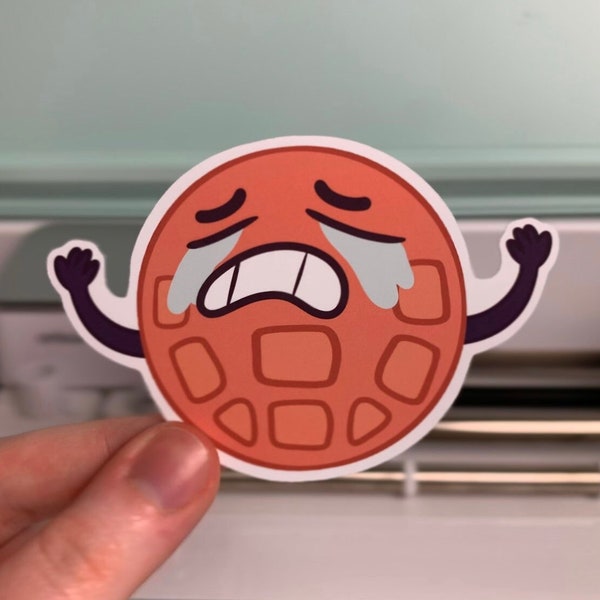 Steven Universe Waffle Inspired Sticker "Crying Breakfast Friends", Laptop Sticker, Indoor Use Only