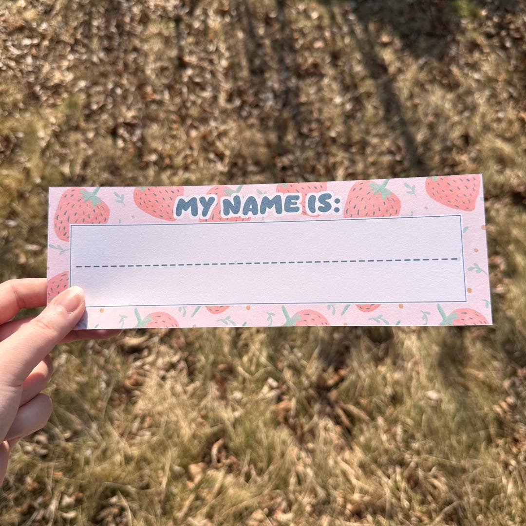 Raspberry Name Tag Strawberry Name Tag for School Children, Pre-k, Kindergarten ...