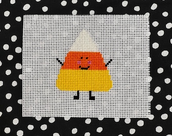 Candy Corn Guy Hand-painted Needlepoint Canvas