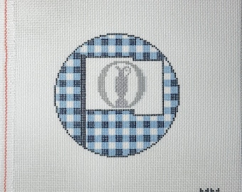 The Open Golf Flag inspired Handpainted Needlepoint Canvas