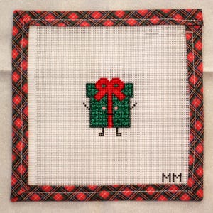 Christmas Present Guy Handpainted Needlepoint Canvas