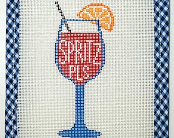 Aperol Spritz (spritz pls) handpainted needlepoint canvas