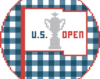 The US Open Golf Flag inspired Handpainted Needlepoint Canvas