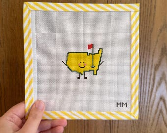 Masters Golf Guy Inspired Handpainted Needlepoint Canvas