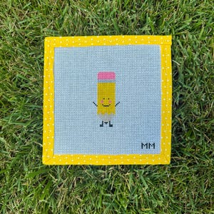 Pencil Guy Teacher Handpainted Needlepoint Canvas