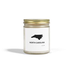 North Carolina Est. 1789 | Hand-Poured Coconut Wax Candle | Reusable Glass | Tar Heel State Gift