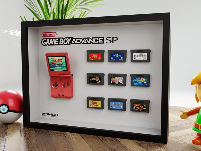 Gameboy Emulator Frame Nintendo Gameboy Advance SP 3D Frame Diorama Shadowbox Miniature Resin ...