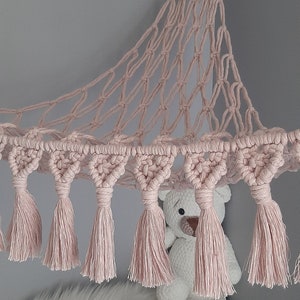 Hamac à doudous, hamac à peluche,déco chambre bébé,macramé bohème,rangement jouets,rangement chambre enfant, gain de place, hamac angle, image 2