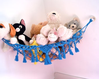 Toy hammock, macramé cuddly toy hammock, soft toy storage, baby shower gift, baby room decor, birth gift, baby Christmas gift