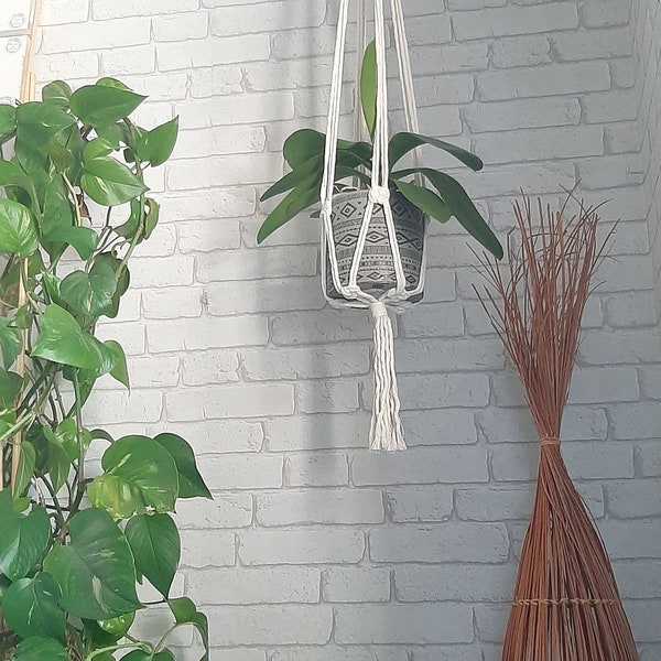 Suspension plante macramé naturelle, suspension naturelle porte plante , porte vase , déco intérieur ou déco extérieur, idée cadeau maison,