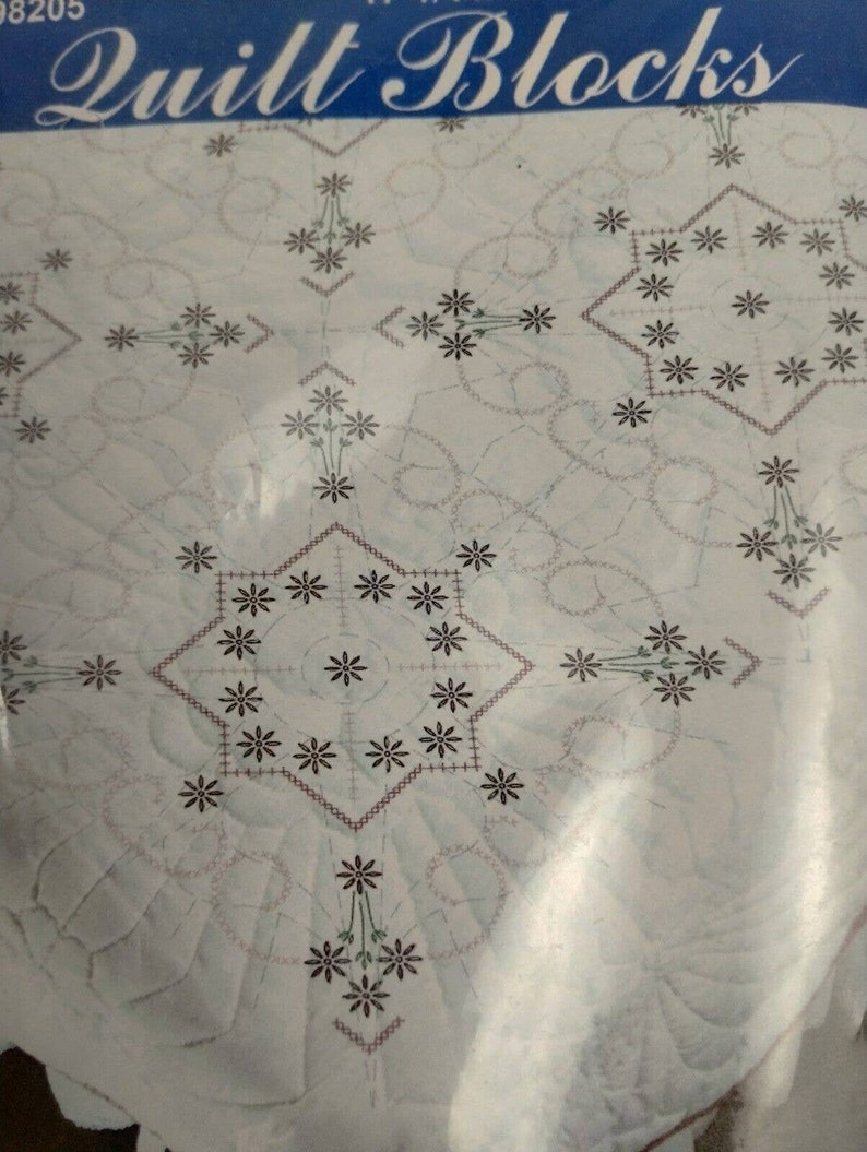 Vintage Fairway Needlecraft Coquilt Blocks Four 17.25 X 17.25 98205 Etsy