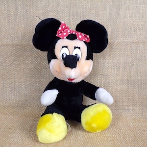 Vintage Disneyland Disney World Plush Minnie Mouse with Polka Dot Bow image 1
