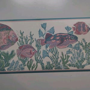 Faixa de papel de parede York 7" Peixes Subaquáticos - Tema Náutico - Oceano - 5 jardas