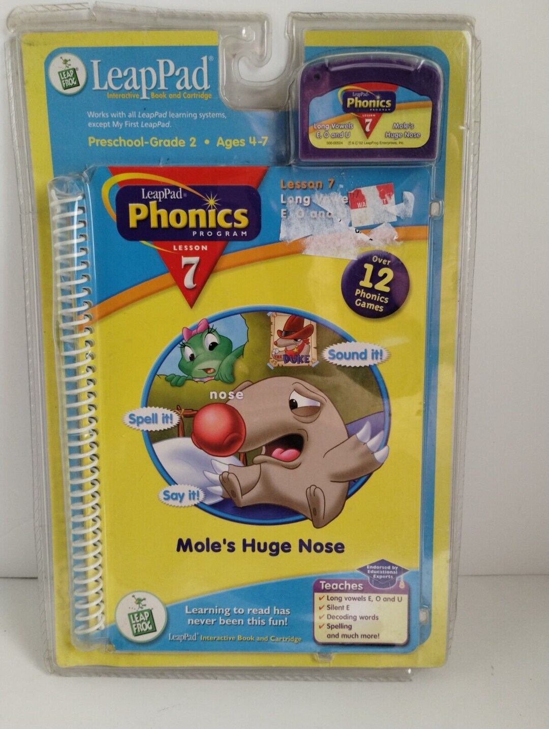 Lesson Cartridges Leap Frog Leap Pad Phonics Book & Cartridge-lesson 7 Mole's Huge Nose ...