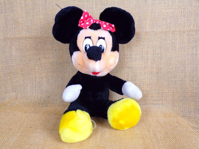 Vintage Disneyland Disney World Plush Minnie Mouse with Polka Dot Bow image 2
