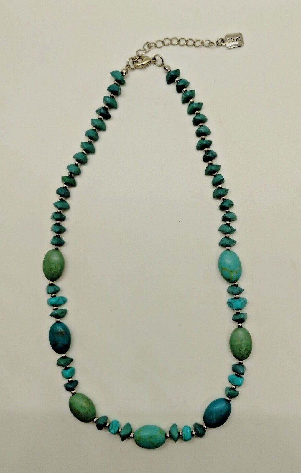 Chaps silver shop bead necklace