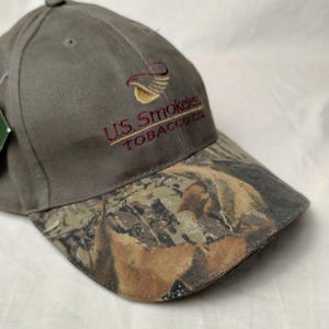 US Smokeless Tabacco Co ハットキャップ 大人用 Mossy Oak ストラップバック カモグリーン 新品 画像 5