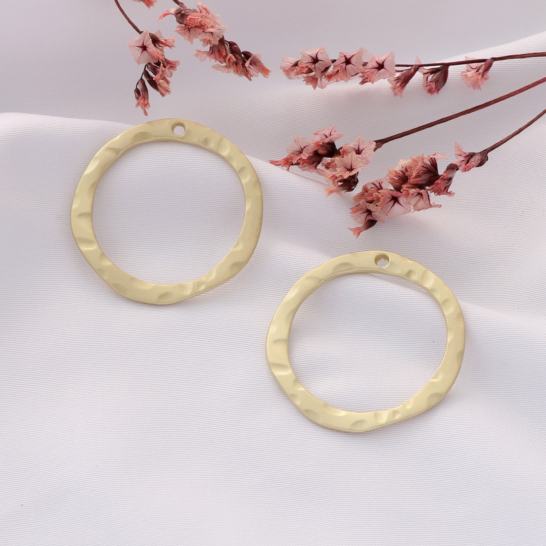 10 Pieces Matte Gold Earrings, Round Earrings, Earring Accessories, Handmade Jewelry, Earring