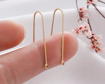 10 Pieces Gold Plated Bar Earring Wires: Hypoallergenic Earring Accessories