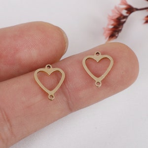Minimalist Raw Brass Heart Charm: Laser Cut Earring Pendant