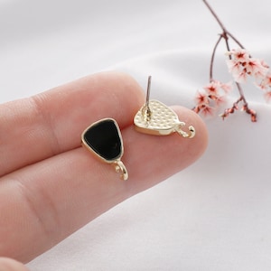 10pcs High Quality Alloy Black shaped Earrings, shaped Ear Stud, Jewelry Making Materials, Earring Attachment, Nickel Free