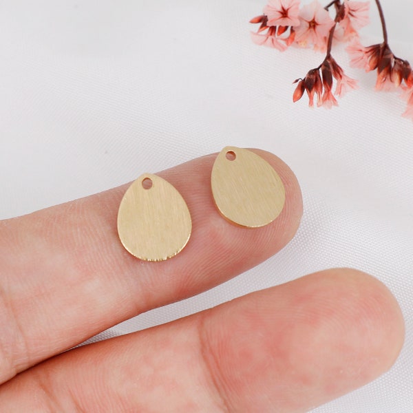Raw Brass Drop Shape Charm, Brass Drop Earring Pendants, Brass Accessories, Earring Connectors, Jewelry Making and Discovery