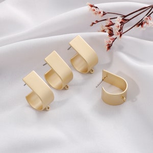 10pcs Matt gold Earring, Bending Earring,  Earring Attachment