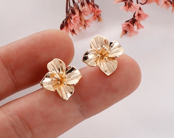 10 Pieces Brass Flower With Angel Charms - Jewelry Making Pendants For Necklaces & Earrings