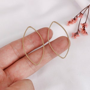 Raw Brass Marquise Charm, Oval Shape Earring Pendants, Brass Accessories, Earring Connectors, Jewelry Manufacturing and Discovery