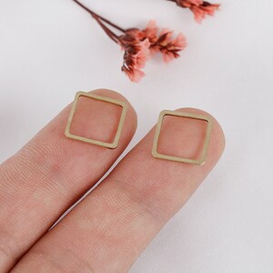 Raw Brass Square Earring Charms: Jewelry Making Supplies (12x12 mm)