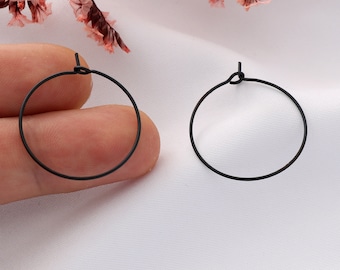 10 PCS Raw Brass Earring Hoops: Jewelry Making Supplies (20/25/30mm)