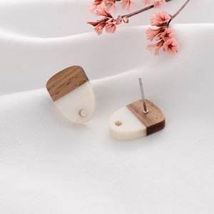 10pcs Natural Wood Earring, shaped Oval Post,Ear Stud, Wood Earring Accessories