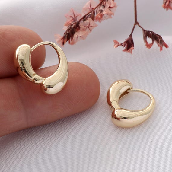 18K Gold Plated Teardrop Earring Clasps: Brass Jewelry Supplies - Etsy